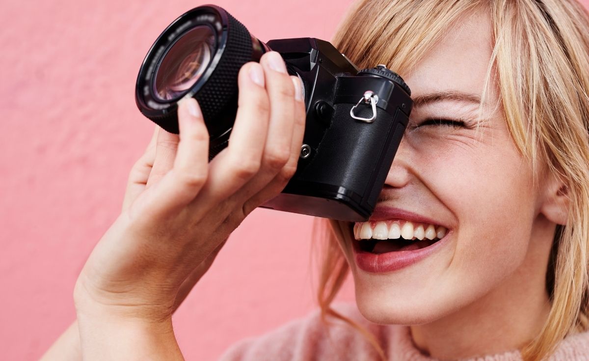 woman with a camera