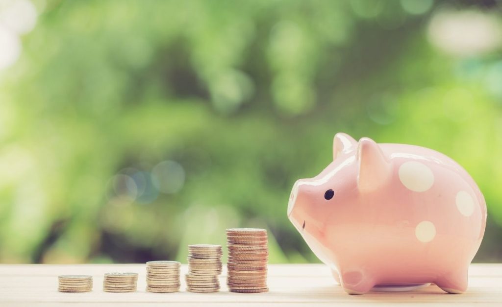 piggy bank with coins