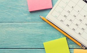 photo of a printed calendar