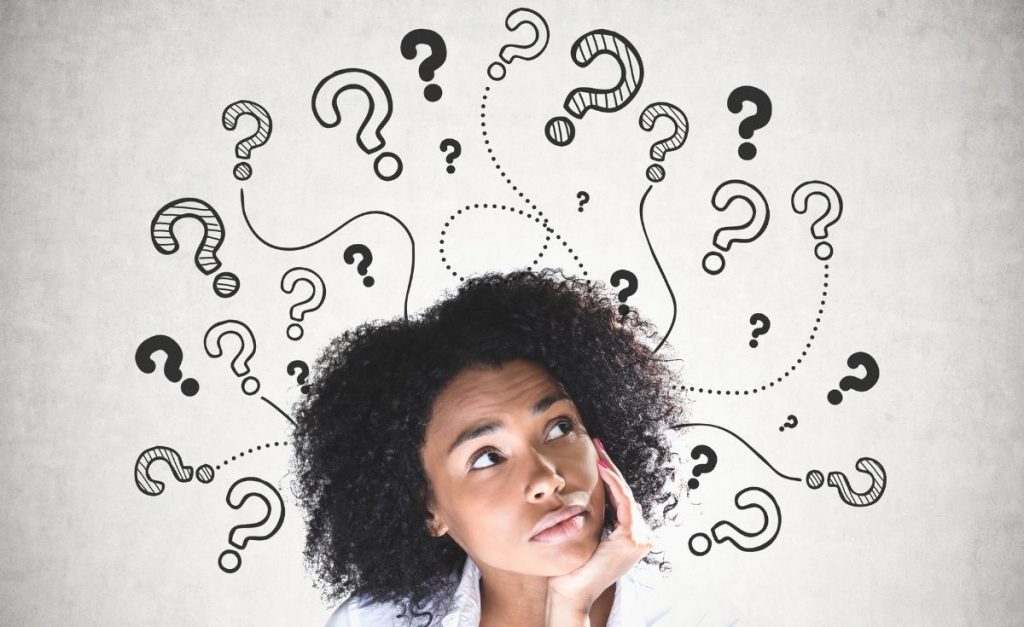 photo of a woman with questions
